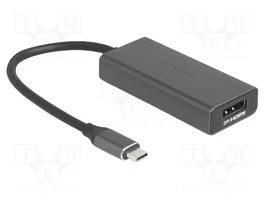 DeLOCK Adaptador USB Tipo C a HDMI y DisplayPort 8K 64316, Gris