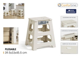 Confortime Taburete Plegable White 39.5x33x45.5 cm