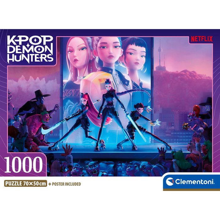 Clementoni Puzzle CB 1000 Piezas Kpop Demon Hunters - Tamaño montado 98x33 cm