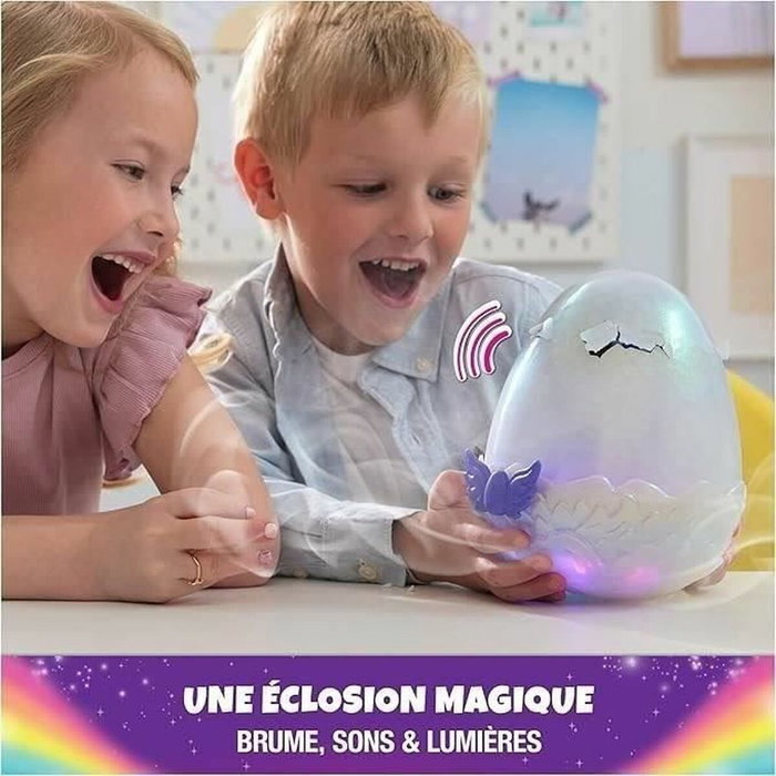 Spin Master Hatchimals Alive Mystery Hatch Draggle Peluche Interactivo con Neblina y Luces en Modelo Aleatorio de Color Rosa y Blanco