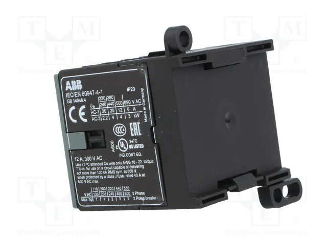 ABB Contactor B6 3-polar NO x3 220-240VAC ABB Contactor B6 3-polar NO x3 220-240VAC