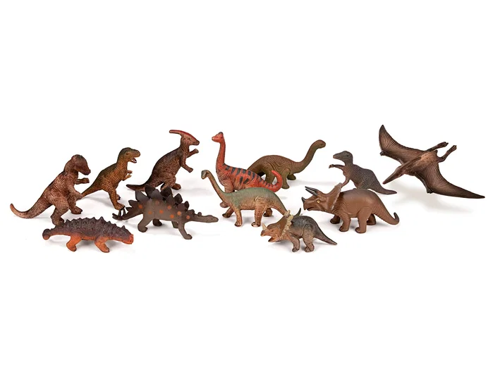 Miniland Bote con Asa de 12 Figuras de Dinosaurios