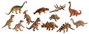 Miniland Bote con Asa de 12 Figuras de Dinosaurios