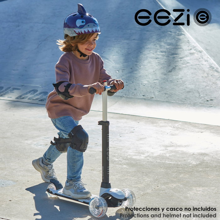 EEZI Patinete de 3 ruedas blanco con luces personalizables