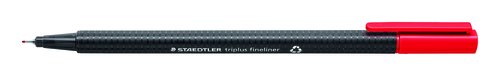 Rotulador Fibra Staedtler 334 Triplus Fineliner Rojo (Set de 10) Rotulador Fibra Staedtler 334 Triplus Fineliner Rojo (Set de 10)