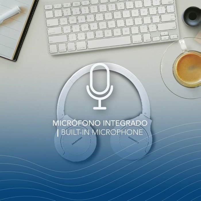 Daewoo Auricular de Diadema Bluetooth, Inalámbrico, Blanco