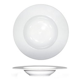 Costa Verde Plato Pasta Hondo de Porcelana Blanco, Diámetro 29 cm, Familia Vajilla Ecos (Set de 6)