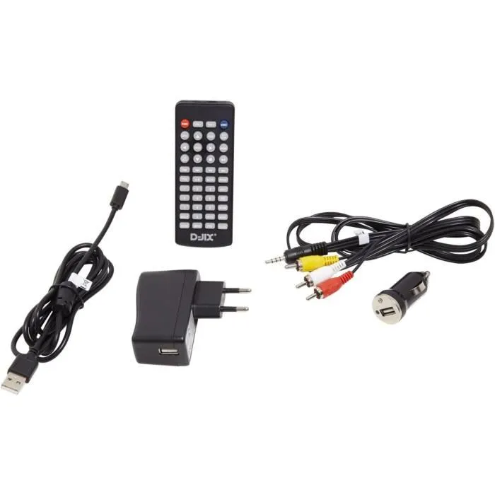 D-JIX PVS906-20 Reproductor de DVD Portátil con Pantalla Giratoria de 9 Pulgadas, USB y Lector SD - Negro