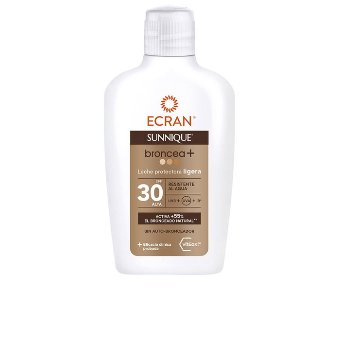 Ecran Leche Protectora Bronceadora SUNNIQUE BRONCEA+ SPF30 200 ml con VitEox 80® para un Bronceado Natural y Protegido Ecran Leche Protectora Bronceadora SUNNIQUE BRONCEA+ SPF30 200 ml con VitEox 80® para un Bronceado Natural y Protegido