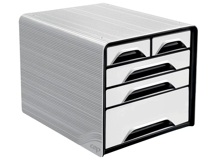 Cep Fichero Cajones Sobremesa Mixtos Blanco/Negro 5 Cajones 360x288x270 mm