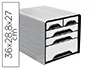 Cep Fichero Cajones Sobremesa Mixtos Blanco/Negro 5 Cajones 360x288x270 mm