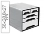 Cep Fichero Cajones Sobremesa Mixtos Blanco/Negro 5 Cajones 360x288x270 mm