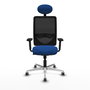 PIQUERAS Y CRESPO Silla de oficina Zulema con mecanismo Sincro, Azul y Negro