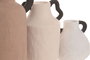 DKD Home Decor Set de 3 Jarrones de Gres Multicolor con Asa