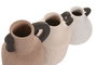 DKD Home Decor Set de 3 Jarrones de Gres Multicolor con Asa