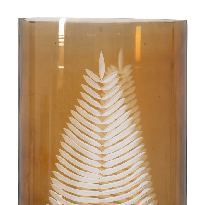 Portavelas Marrón Cristal Decoración 15 X 15 X 25 cm