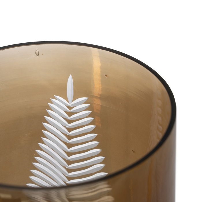 Portavelas Marrón Cristal Decoración 15 X 15 X 25 cm