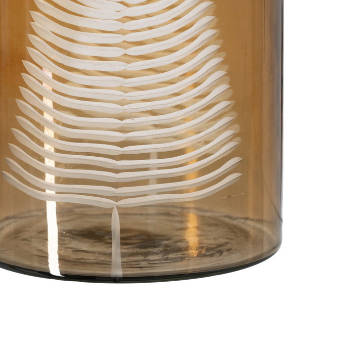 Portavelas Marrón Cristal Decoración 15 X 15 X 25 cm