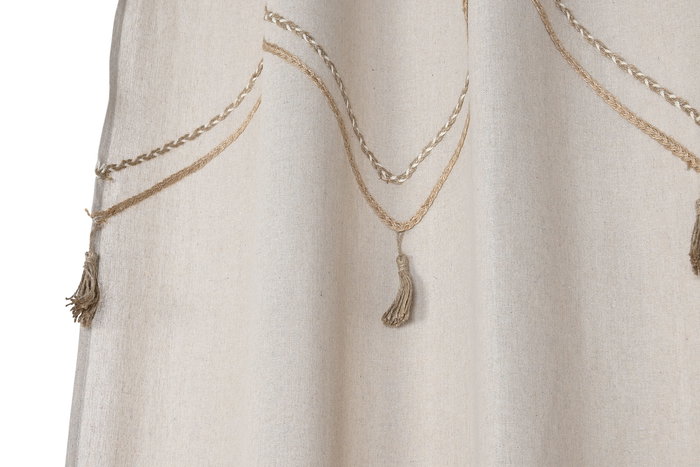 Cortina DKD Home Decor Natural 260 x 140 cm (2 Unidades) Poliéster Algodón