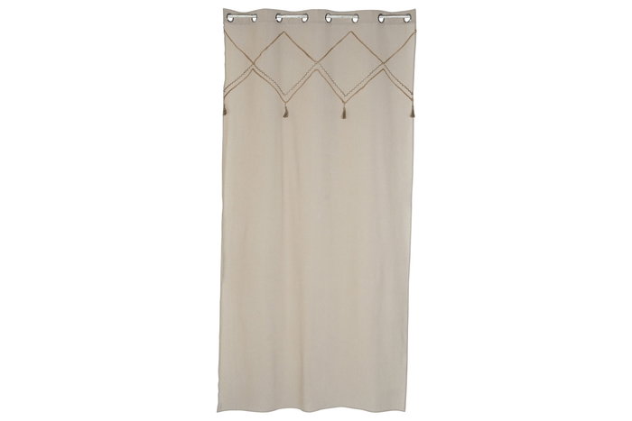 Cortina DKD Home Decor Natural 260 x 140 cm (2 Unidades) Poliéster Algodón