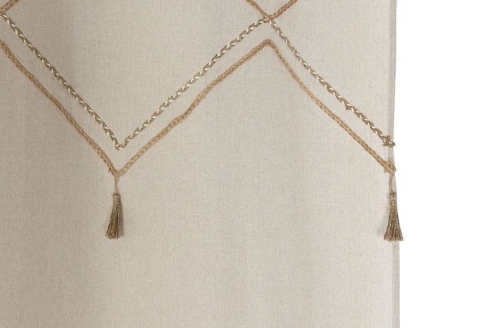 Cortina DKD Home Decor Natural 260 x 140 cm (2 Unidades) Poliéster Algodón