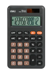 Deli Calculadora de bolsillo EM120 12 dígitos negro