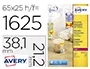Avery Etiqueta Adhesiva 38,1x21,2 mm Removible Amarillo Fluorescente Caja 1625 Unidades