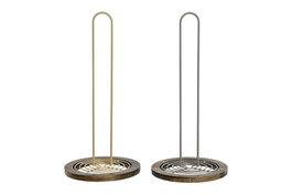 DKD Home Decor Portarrollos de Metal y Rubberwood Surtido de 2 Unidades