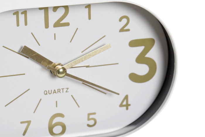DKD Home Decor Reloj Despertador Blanco Negro 5.1 x 13 x 22 cm (4 Unidades)