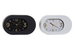 DKD Home Decor Reloj Despertador Blanco Negro 5.1 x 13 x 22 cm (4 Unidades)