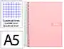 Liderpapel Cuaderno Espiral A5 Micro Crafty Tapa Forrada 120 Hojas 90gr Cuadro 5mm Color Rosa