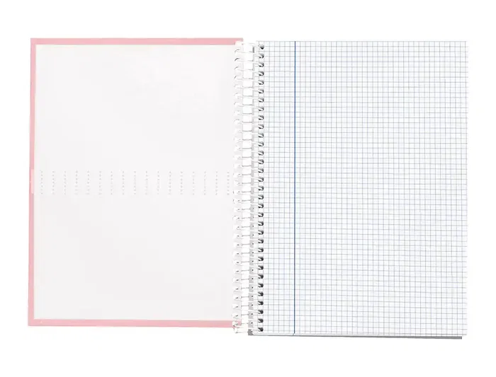 Liderpapel Cuaderno Espiral A5 Micro Crafty Tapa Forrada 120 Hojas 90gr Cuadro 5mm Color Rosa