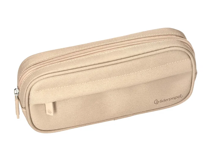 Liderpapel Estuche portatodo Classic ovalado crema