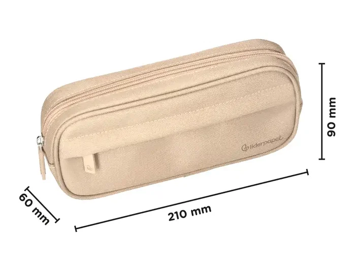 Liderpapel Estuche portatodo Classic ovalado crema