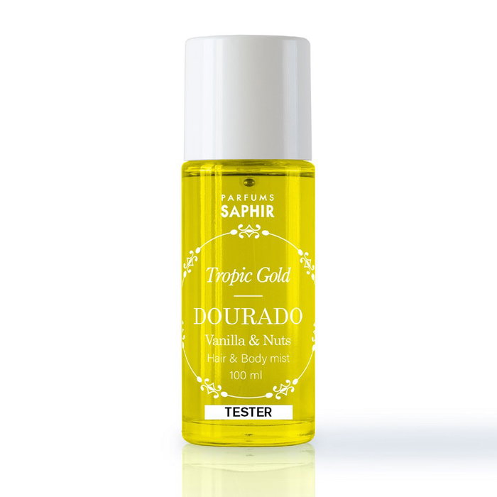 Saphir Tester Bruma Capilar y Corporal Dourado - Vanilla & Nuts, Coleccion Tropic Gold, 100 ml Saphir Tester Bruma Capilar y Corporal Dourado - Vanilla & Nuts, Coleccion Tropic Gold, 100 ml