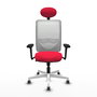 PIQUERAS Y CRESPO Silla de oficina Zulema con mecanismo Sincro, Rojo y Blanco