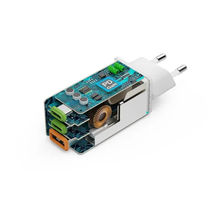 Hama 00201996 Cargador de Red GaN 65W PD/QC, 3 Puertos (2x USB-C + 1x USB-A), Blanco - Carga Rápida para Smartphone, Tablet y Portátil