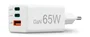 Hama 00201996 Cargador de Red GaN 65W PD/QC, 3 Puertos (2x USB-C + 1x USB-A), Blanco - Carga Rápida para Smartphone, Tablet y Portátil