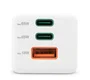Hama 00201996 Cargador de Red GaN 65W PD/QC, 3 Puertos (2x USB-C + 1x USB-A), Blanco - Carga Rápida para Smartphone, Tablet y Portátil