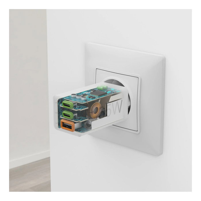 Hama Cargador de red Mini 65W PD/QC 2x USB-C 1x USB-A Blanco