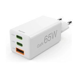 Hama Cargador de red Mini 65W PD/QC 2x USB-C 1x USB-A Blanco