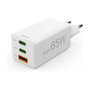 Hama Cargador de red Mini 65W PD/QC 2x USB-C 1x USB-A Blanco