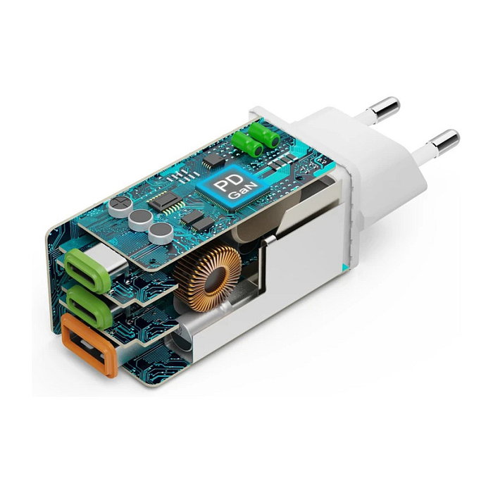 Hama Cargador de red Mini 65W PD/QC 2x USB-C 1x USB-A Blanco