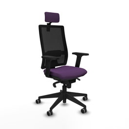 PIQUERAS Y CRESPO Silla de oficina Horna con mecanismo Sincro, Morado y Negro