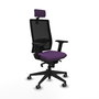 PIQUERAS Y CRESPO Silla de oficina Horna con mecanismo Sincro, Morado y Negro
