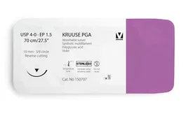 Kruuse Sutura PGA 4/0 70cm Aguja 19mm 3/8 Triangular