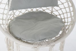 DKD Home Decor Silla Colgante Terraza Y Jardin Crudo Gris 62 x 123 x 82 cm