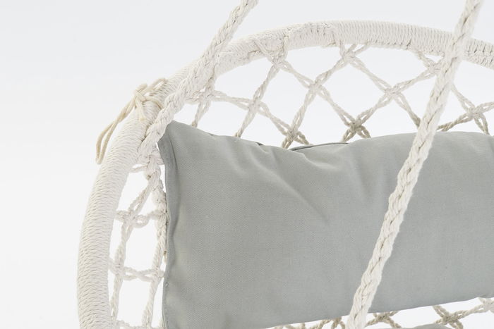 DKD Home Decor Silla Colgante Terraza Y Jardin Crudo Gris 62 x 123 x 82 cm