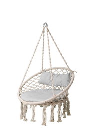 DKD Home Decor Silla Colgante Terraza Y Jardin Crudo Gris 62 x 123 x 82 cm