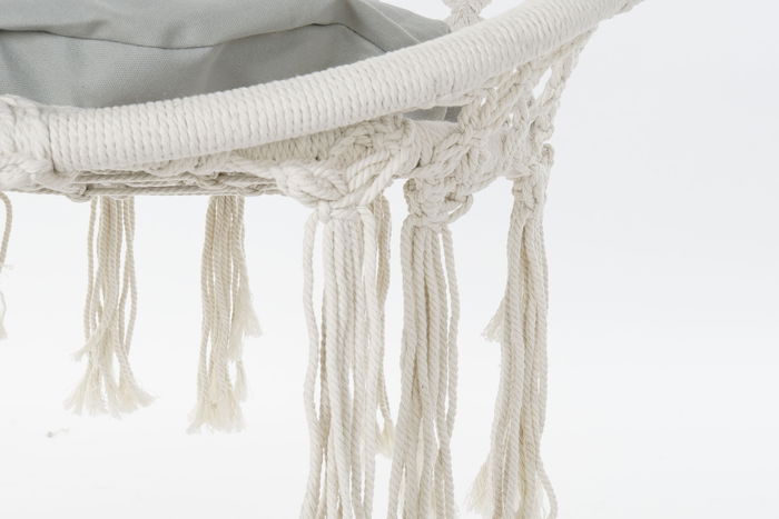 DKD Home Decor Silla Colgante Terraza Y Jardin Crudo Gris 62 x 123 x 82 cm